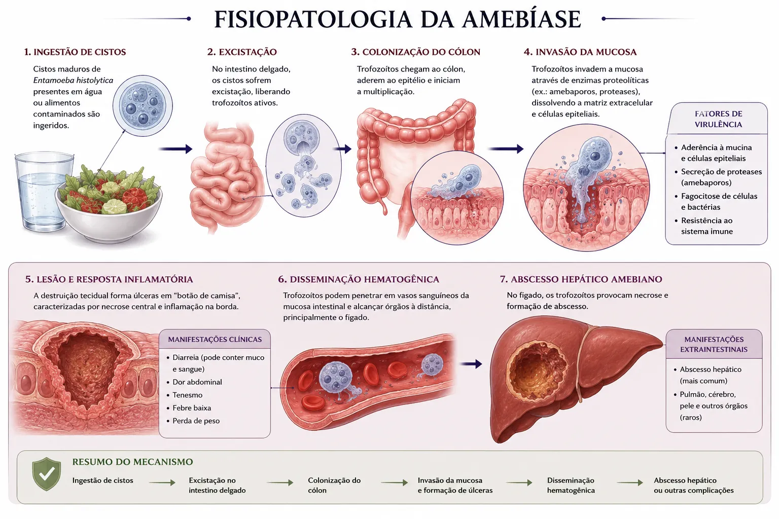 Invasão intestinal e disseminação portal