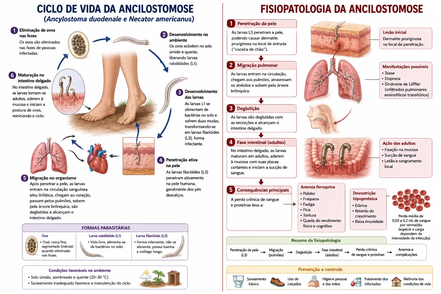 Solo → migração → intestino